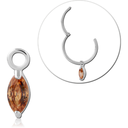 STERLING 925 SILVER JEWELED SLIDING CHARM