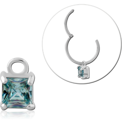 STERLING 925 SILVER JEWELED SLIDING CHARM