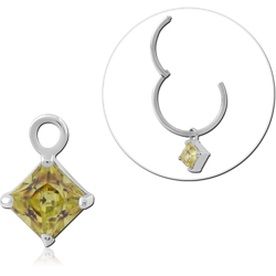 STERLING 925 SILVER JEWELED SLIDING CHARM