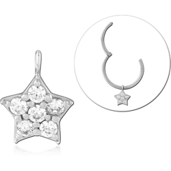 STERLING 925 SILVER JEWELED CHARM