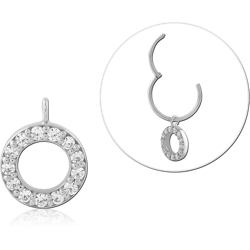 STERLING 925 SILVER JEWELED CHARM