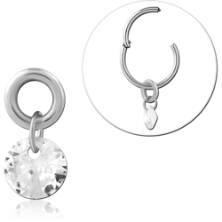TITANIUM ALLOY SLIDING JEWELED CHARM