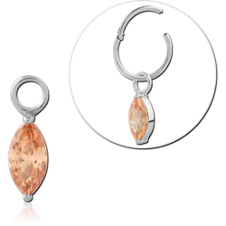 14 KARAT GOLD WHITE JEWELED CHARM