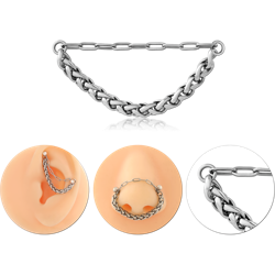 STAINLESS STEEL GRADE 304 CHAIN DOUBLE LAYER PAPERCLIP AND ROPE LINKS WITH JUMP RINGS