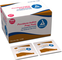 DYNAREX IODINE PAD 100PC BOX