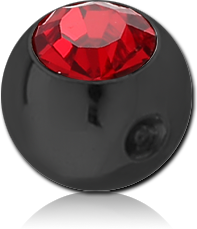 BLACK PVD COATED SURGICAL STEEL GRADE 316L VALUE CRYSTAL JEWELED BALL FOR BALL CLOSURE RING