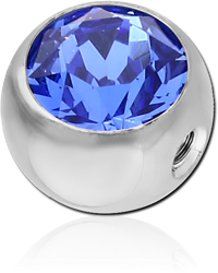 SURGICAL STEEL GRADE 316L DOUBLE SIDE THREADED JEWELED BALL
