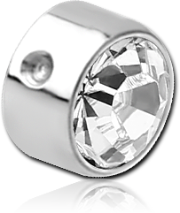 SURGICAL STEEL GRADE 316L OPTIMA CRYSTAL JEWELED DISC FOR BALL CLOSURE RING