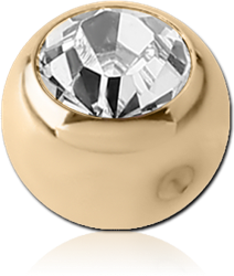 ZIRCON GOLD PVD COATED SURGICAL STEEL GRADE 316L OPTIMA CRYSTAL BALL FOR BALL CLOSURE RING