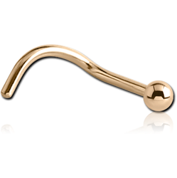 14 KARAT GOLD YELLOW CURVED NOSE STUD