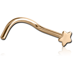 18 KARAT GOLD YELLOW STAR CURVED NOSE STUD