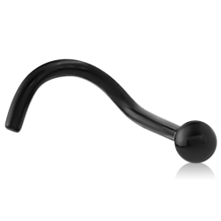 BLACK PVD COATED SURGICAL STEEL GRADE 316L CURVED BALL NOSE STUD
