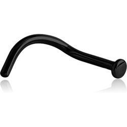 BLACK PVD COATED SURGICAL STEEL GRADE 316L CURVED DISC NOSE STUD