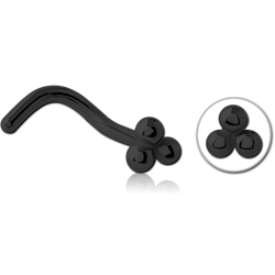 BLACK PVD COATED SURGICAL STEEL GRADE 316L CURVED NOSE STUD