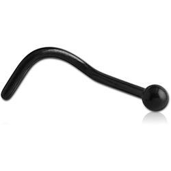 BLACK PVD COATED TITANIUM ALLOY BALL CURVED NOSE STUD