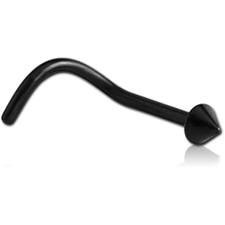 BLACK PVD COATED TITANIUM ALLOY CONE CURVED NOSDE STUD