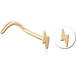 GOLD PVD 18K COATED SURGICAL STEEL GRADE 316L CURVED NOSE STUD