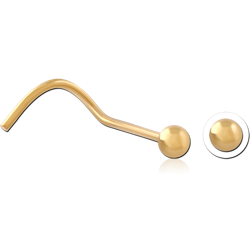 STERLING 925 SILVER GOLD PLATED 18K CURVED NOSE STUD