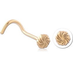 GOLD PVD 18K COATED SURGICAL STEEL GRADE 316L CURVED NOSE STUD