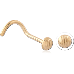 GOLD PVD 18K COATED SURGICAL STEEL GRADE 316L CURVED NOSE STUD