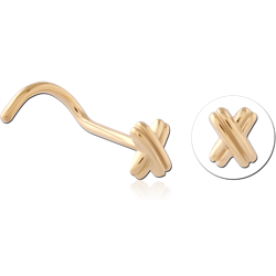 GOLD PVD 18K COATED SURGICAL STEEL GRADE 316L CURVED NOSE STUD