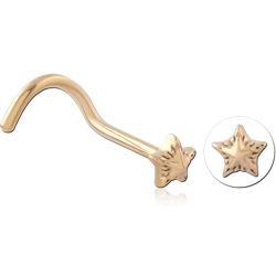 GOLD PVD 18K COATED SURGICAL STEEL GRADE 316L CURVED NOSE STUD
