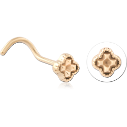 GOLD PVD 18K COATED SURGICAL STEEL GRADE 316L CURVED NOSE STUD