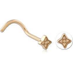 GOLD PVD 18K COATED SURGICAL STEEL GRADE 316L CURVED NOSE STUD