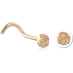 GOLD PVD 18K COATED SURGICAL STEEL GRADE 316L CURVED NOSE STUD