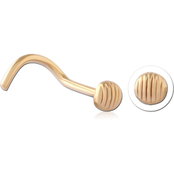 STERLING SILVER 925 18 KARAT GOLD YELLOW PLATED CURVED NOSE STUD