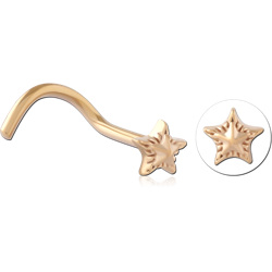 STERLING SILVER 925 18 KARAT GOLD YELLOW PLATED CURVED NOSE STUD