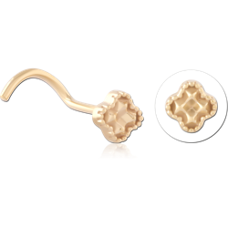 STERLING SILVER 925 18 KARAT GOLD YELLOW PLATED CURVED NOSE STUD