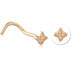 STERLING SILVER 925 18 KARAT GOLD YELLOW PLATED CURVED NOSE STUD