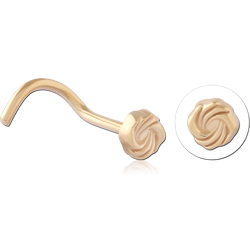 STERLING SILVER 925 18 KARAT GOLD YELLOW PLATED CURVED NOSE STUD