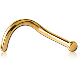 GOLD PVD COATED SURGICAL STEEL GRADE 316L CURVED DISC NOSE STUD