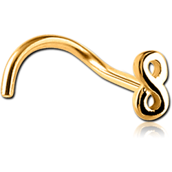 GOLD PVD COATED SURGICAL STEEL GRADE 316L CURVED NOSE STUD - INFINITY