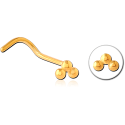 GOLD PVD COATED SURGICAL STEEL GRADE 316L CURVED NOSE STUD