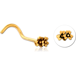 GOLD PVD COATED SURGICAL STEEL GRADE 316L CURVED NOSE STUD