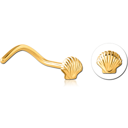 GOLD PVD COATED SURGICAL STEEL GRADE 316L CURVED NOSE STUD