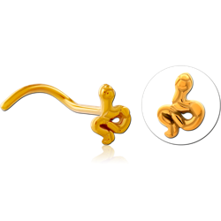 GOLD PVD COATED SURGICAL STEEL GRADE 316L CURVED NOSE STUD