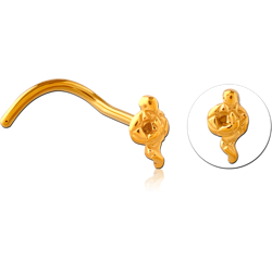 GOLD PVD COATED SURGICAL STEEL GRADE 316L CURVED NOSE STUD