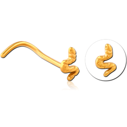 GOLD PVD COATED SURGICAL STEEL GRADE 316L CURVED NOSE STUD