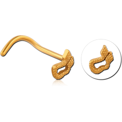 GOLD PVD COATED SURGICAL STEEL GRADE 316L CURVED NOSE STUD