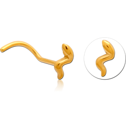 GOLD PVD COATED SURGICAL STEEL GRADE 316L CURVED NOSE STUD