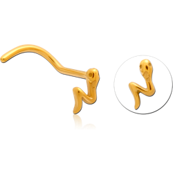 GOLD PVD COATED SURGICAL STEEL GRADE 316L CURVED NOSE STUD