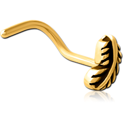 GOLD PVD COATED SURGICAL STEEL GRADE 316L CURVED NOSE STUD