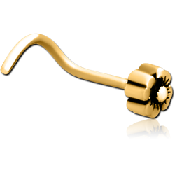 GOLD PVD COATED SURGICAL STEEL GRADE 316L CURVED NOSE STUD