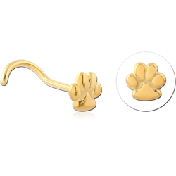 GOLD PVD COATED SURGICAL STEEL GRADE 316L CURVED NOSE STUD