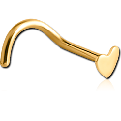 GOLD PVD COATED TITANIUM ALLOY CURVED BALL NOSE STUD