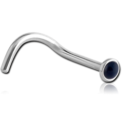 SURGICAL STEEL GRADE 316L SEMI PRECIOUS COBOCHON CURVED NOSE STUD